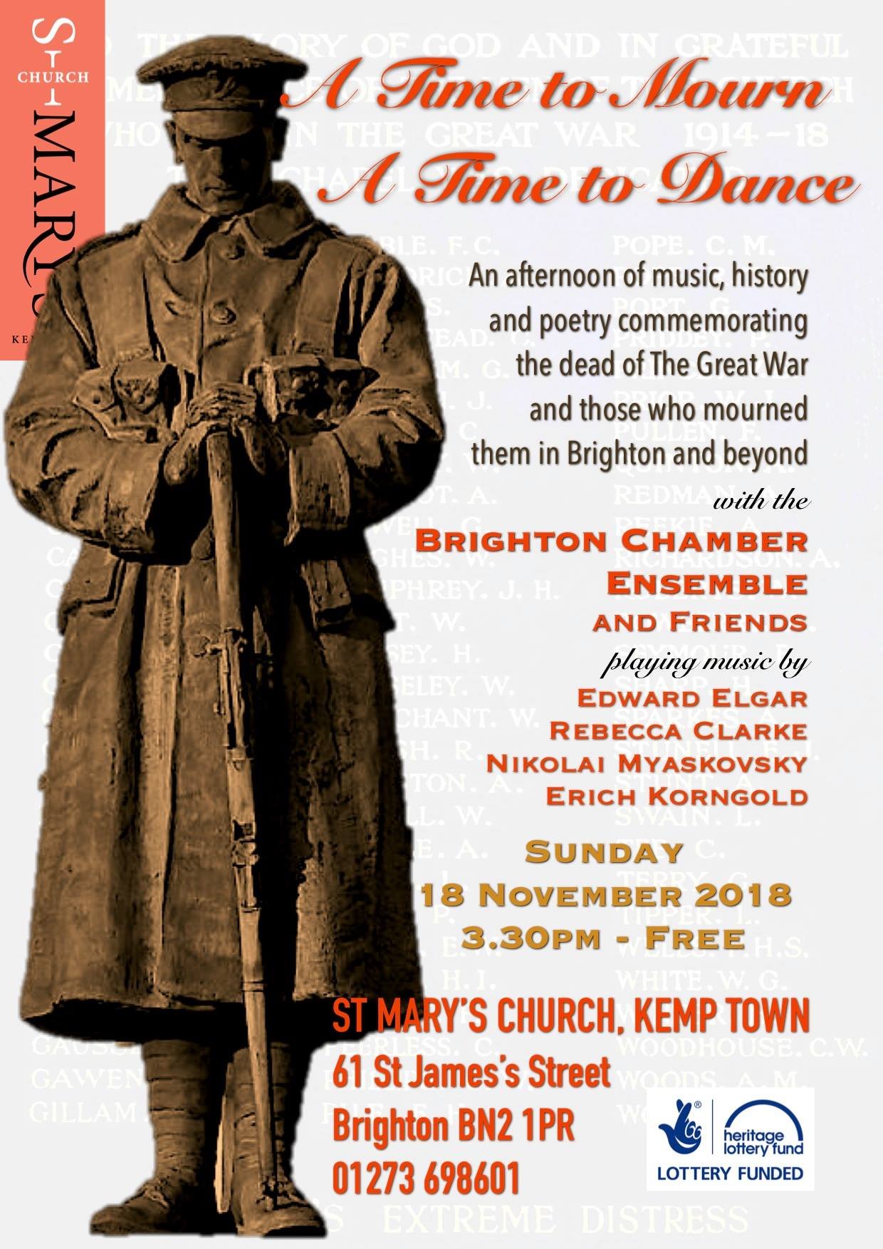 A Time to Mourn and A Time to Dance 18th Nov @ BrightonStMary 61 St James’s Street, BN2 1PR Brighton